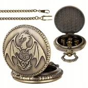 Gry planszowe - Zegarek Kieszonkowy Złodziej Kostek Złoty Pudełko Zestaw 7 Kości RPG SMOK - miniaturka - grafika 1
