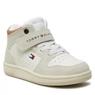 Buty dla chłopców - Sneakersy Tommy Hilfiger High Top Lace-Up/Velcro SneakerT3X9-33342-1269 M Beige/Off White A360 - miniaturka - grafika 1