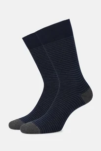 Skarpety Granatowo-Szare w Paski - Skarpetki męskie - miniaturka - grafika 1