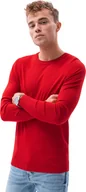 Swetry męskie - Ombre Clothing Klasyczny sweter męski Francesco czerwony S - miniaturka - grafika 1
