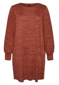 Sukienki - VERO MODA PLUS SIZE CZERWONA SUKIENKA Z DŁUGIM RĘKAWEM 48/50 JQA - miniaturka - grafika 1