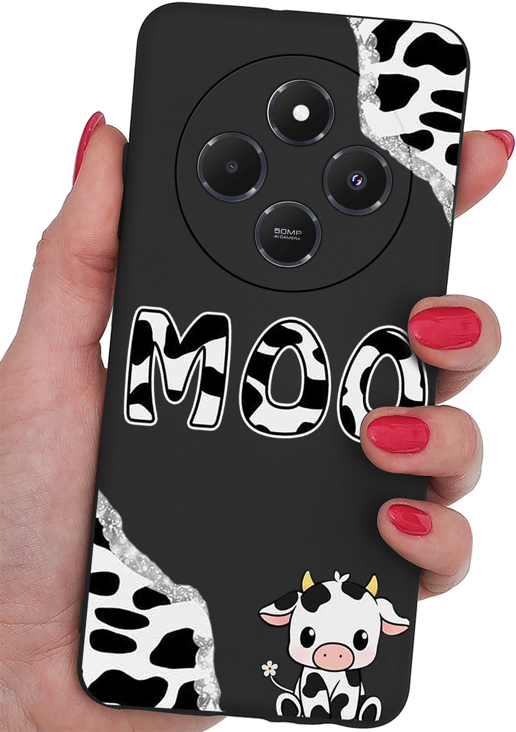 Etui do Xiaomi Redmi 14C WZORYSILIKONOWE MATT CASE + SZKŁO 9H
