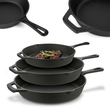 Zestaw Patelni Żeliwnych Odlewana Piekarnika Gaz Konighoffer 20/24,5/29cm