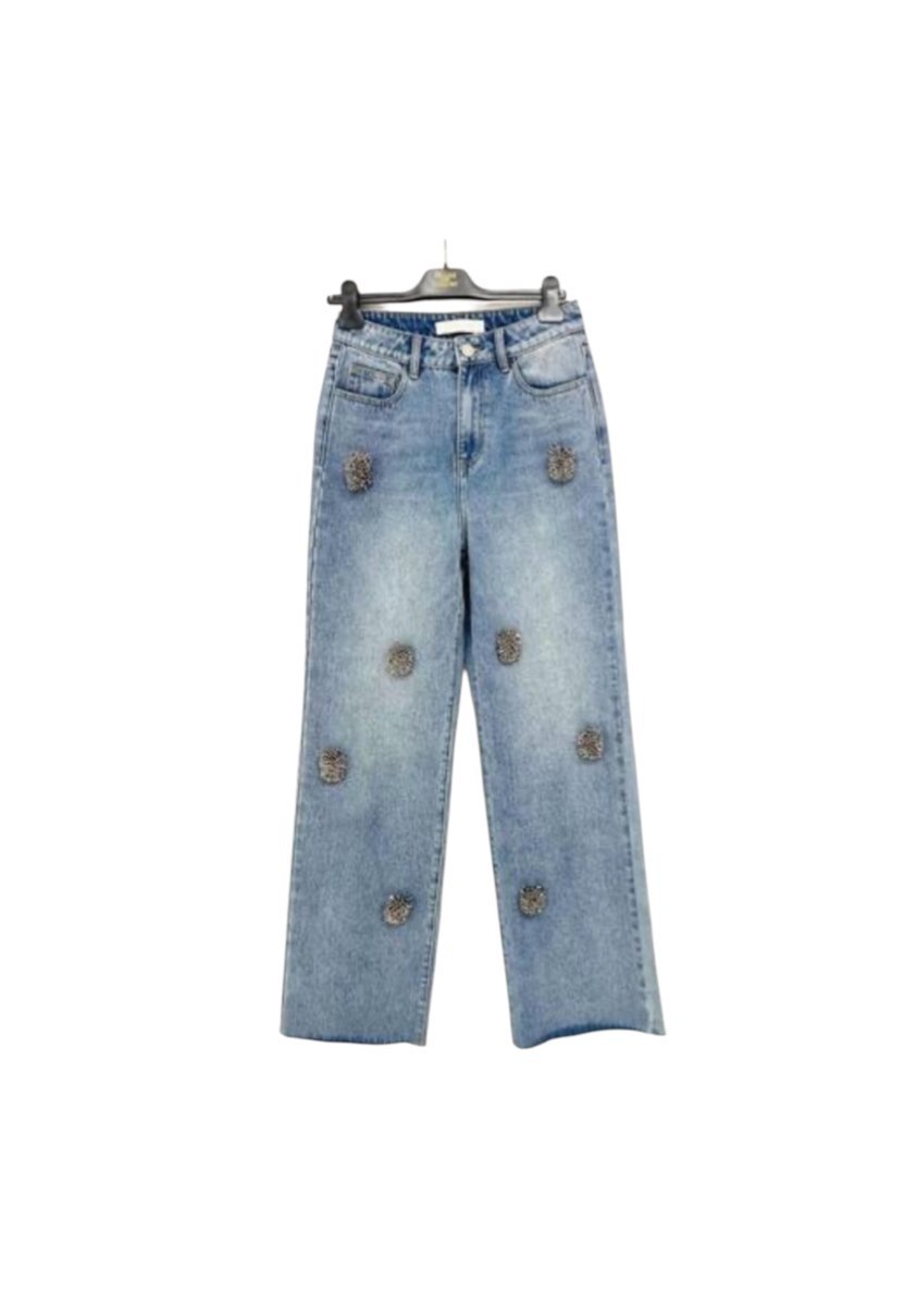 Jeans palazzo Donna TRASH AND LUXURY con applicazioni