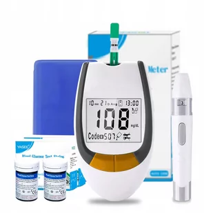 Glukometr Do Pomiaru Glukozy + 50 Lancet 50 Pasków - Glukometry i akcesoria dla diabetyków - miniaturka - grafika 1