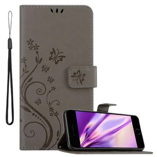 Etui Cadorabo do Apple iPhone 7 PLUS / 7S PLUS / 8 PLUS etui ochronne w kolorze szarym pokrowiec ochronny etui na telefon komórkowy kwiaty - Etui i futerały do telefonów - miniaturka - grafika 1