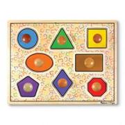 Puzzle - Melissa & Doug Geometryczne kształty Lg Peg Puzzle puzzle drewniana zabawka 3+ prezent dla chłopca lub dziewczyny 13390 - miniaturka - grafika 1