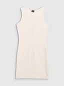 Sukienki - Damska sukienka midi 4F 4FRSS25TDREF188 - biała - miniaturka - grafika 1