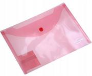 Szkolne artykuły papiernicze - Titanum Teczka kopertowa A5 czerwona transparentna - miniaturka - grafika 1