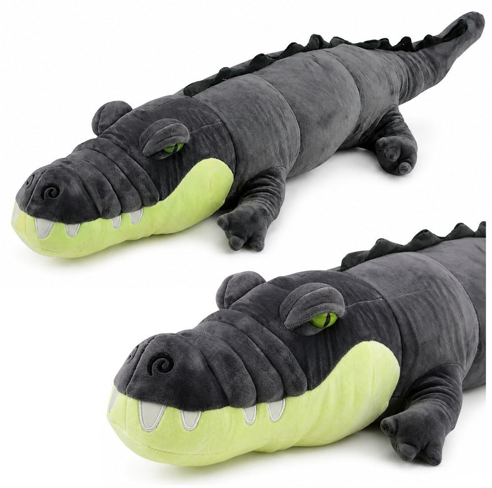 LeanToys Pluszowy Krokodyl Maskotka Przytulanka Realistyczny Szary 90 cm EDUKAMP 31844