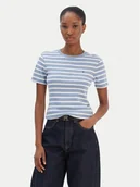 Koszulki i topy damskie - Tommy Hilfiger T-Shirt New Cody WW0WW40587 Błękitny Slim Fit - miniaturka - grafika 1