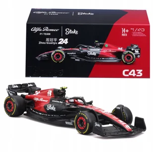 BOLID F1 Alfa Romeo Team Stake C43 2023 Zhou Guanyu 1:43 BBURAGO 18-38086 - Samochody i pojazdy dla dzieci - miniaturka - grafika 1