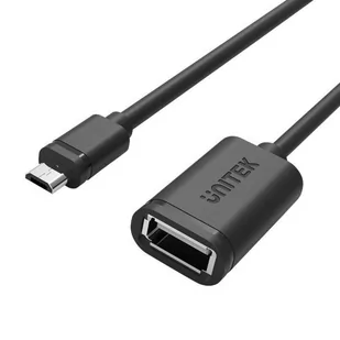 Unitek Kabel OTG USB 2.0 AF do microUSB BM; Y-C438GBK - Złącza, przejściówki, adaptery - miniaturka - grafika 1