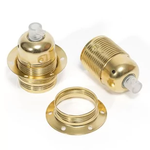 Metalowa oprawka żarówki z gwintem E27 w kolorze złotym z pierścieniem Kolorowe Kable - Oprawy, klosze i abażury Metalowa oprawka żarówki z gwintem E27 w kolorze złotym z pierścieniem Kolorowe Kable - Oprawy, klosze i abażury - miniaturka - grafika 1