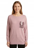 Bluzki damskie - GUESS RÓŻOWA BLUZKA Z CEKINOWĄ KIESZENIĄ I DŁUGIM RĘKAWEM S GMA - miniaturka - grafika 1