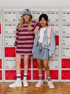 Reserved - Denimowa bluza z kapturem - niebieski - Bluzy dla dziewczynek - miniaturka - grafika 1