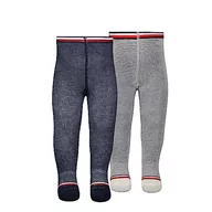 Legginsy - Tommy Hilfiger Legginsy dziecięce Global Stripe Tights uniseks, Navy/Off White, 86-92 - miniaturka - grafika 1