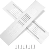 Kratki wentylacyjne - Kratka wentylacyjna aluminiowa z wkrętami do wentylacji szafek i pomieszczeń, 20 x 5 cm, srebrna, 2 szt. - miniaturka - grafika 1