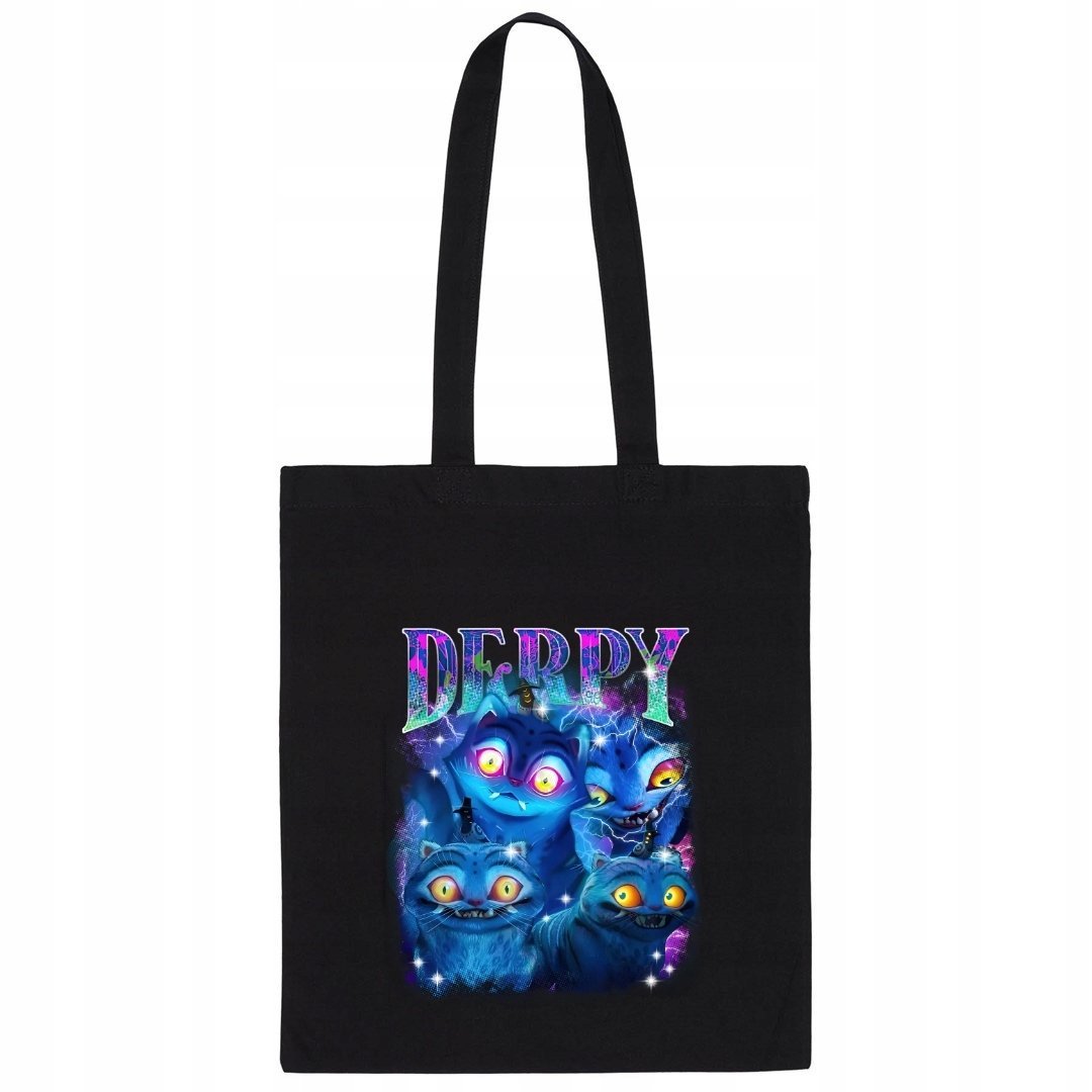 DERPY HUNTRIX DEMON HUNTERS TORBA CZARNA SHOPERKA NA RAMIĘ BAWEŁNIANA GRUBA