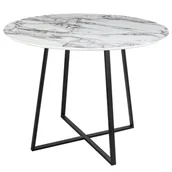 Stoły - Stół okrągły CARAT 100 mamur - MDF, czarna podstawa - miniaturka - grafika 1