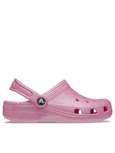 Crocs Klapki Classic Glitter Kids Clog T 206992 Różowy - Buty dla dziewczynek - miniaturka - grafika 1