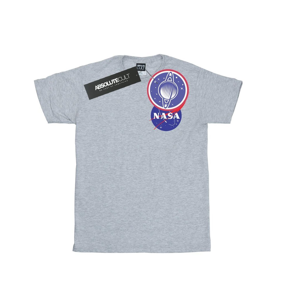 NASA Męska Koszulka Z Klasycznym Logo Insignia Na Piersi (XL 8,5-9 / Jasnoszary)