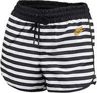 Spodenki damskie - Nike Szorty damskie NSW WVN La Shorts biały White/Black/White/Desert Ochre XL - miniaturka - grafika 1