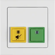 Wyłączniki światła i elektryczne - Berker Q.3 System przywoławczy Przycisk anulowania/potwierdzenia obecności z ramką, biały aksamit - miniaturka - grafika 1
