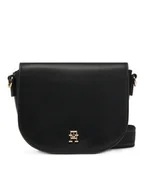 Torebki damskie - Tommy Hilfiger Torebka Th Logotape Saddle Bag AW0AW17184 Czarny - miniaturka - grafika 1