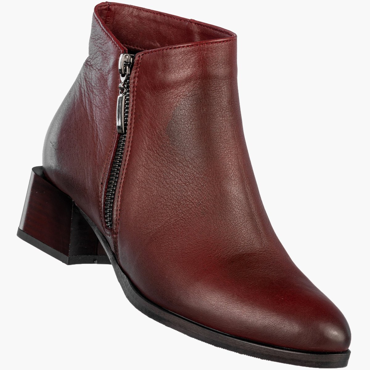 Botki Damskie Skórzane Eleganckie Buty Na Klocku Zimowe Bordowe Darex B355/2 37 Bordowy