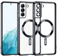 Etui i futerały do telefonów - Etui Supero magnetyczne tpuplating do Galaxy S22, przezroczysto-czarne - miniaturka - grafika 1