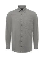 Koszule męskie - Andrew James Męska koszula z miękkiej flaneli Mężczyźni Regular Fit Bawełna szary wzorzysty, S - miniaturka - grafika 1