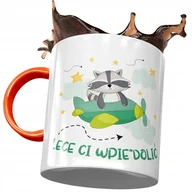 Kubki - Kubek Pomarańczowy Śmieszny Lecę Ci Wpi*rdolić z Nadrukiem ze Zdjęciem + Opakowanie na prezent (wzór 02) - miniaturka - grafika 1