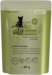 catz finefood saszetki, 8 x 85 g - Łosoś z drobiem - Mokra karma dla kotów - miniaturka - grafika 1