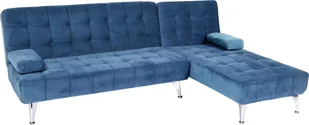 Sofa rozkładana HWC-K22, kanapa narożna Sofa, rozkładana powierzchnia lewa/prawa funkcja spania 236cm ~ aksamitny niebieski - Sofy i kanapy - miniaturka - grafika 1