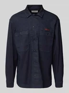 Kurtki męskie - Kurtka jeansowa z naszywką z logo model ‘Worker Shirt’ - miniaturka - grafika 1