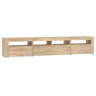 Lumarko Szafka pod TV z oświetleniem LED, dąb sonoma, 210x35x40 cm - Szafki RTV - miniaturka - grafika 8