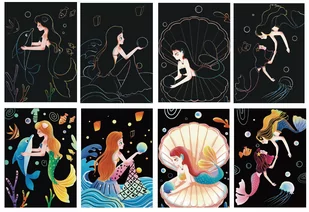 Magiczna Zdrapka - Syrena 21x29,5cm - Yuelu - Zabawki kreatywne - miniaturka - grafika 1