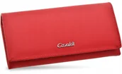 Portfele - Portfel Damski Skórzany Duży Klasyczny Czerwony Kopertówka Cavaldi Pakowny - miniaturka - grafika 1
