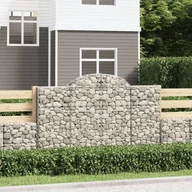Pozostałe narzędzia ogrodowe - vidaXL Kosze gabionowe, 18 szt, 200x30x120/140cm, galwanizowane żelazo - miniaturka - grafika 1