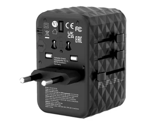 Verbatim Uniwersalny adapter podróżny World-to-World UTA-05 Verbatim, 2x USB-C PD, QC 4+, 2x USB-A, czarna, 65 W - Akcesoria podróżnicze - miniaturka - grafika 6