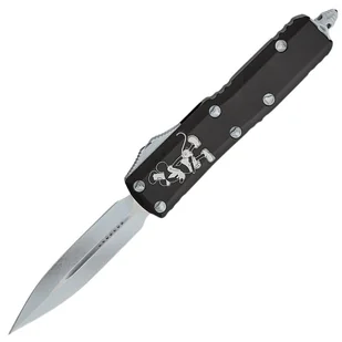 Nóż automatyczny OTF Microtech UTX-85 D/E Steamboat Willie Signature Black Aluminium, Antique White M390 by Tony Marfione (232-1SB) - Noże - miniaturka - grafika 1