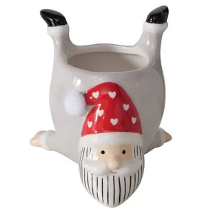Ceramiczna osłonka na doniczkę TIMMY, wys. 10,5 cm - Ozdoby bożonarodzeniowe - miniaturka - grafika 1
