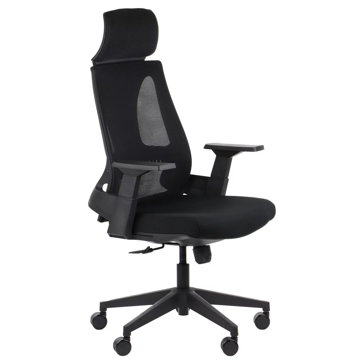 Stema SR Fotel biurowy obrotowy OLTON H CZARNY - zagłówek, oparcie siatkowe - krzesło obrotowe, biurowe olton/h/czarny