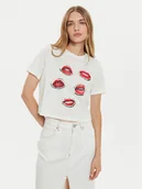 Koszulki i topy damskie - Vero Moda T-Shirt Elena 10326789 Biały Boxy Fit - miniaturka - grafika 1