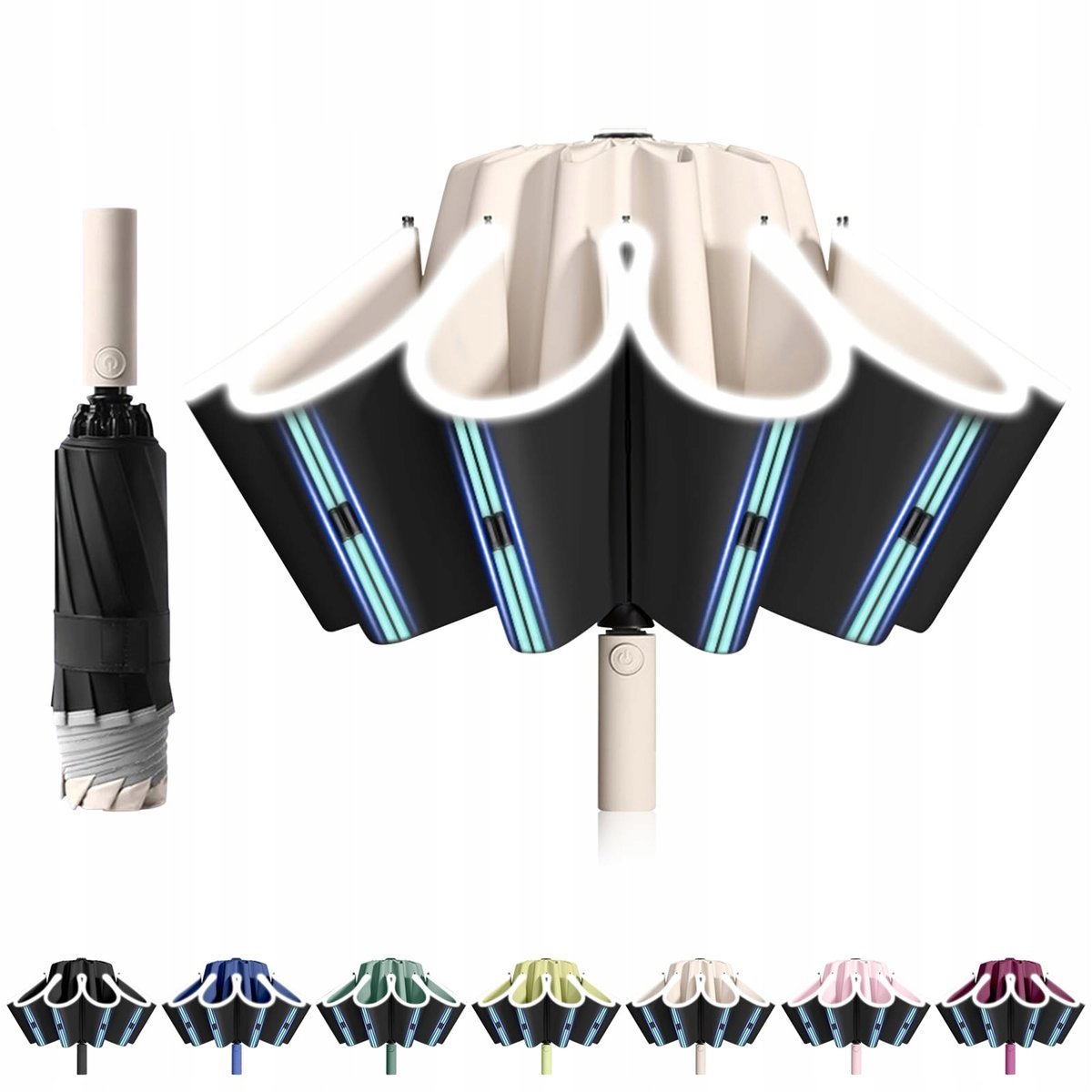 FANSEZQ Odwrócony Parasol Sztormowy 40 Żeberek Automatyczny 105 cm