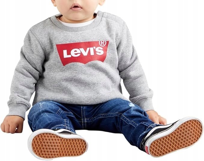 LEVIS SZARA BLUZA DZIECIĘCA Z LOGO Z DŁUGIM RĘKAWEM 80 16FA