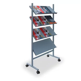 Stojak mobilny na broszury, 12 x A4 - Systemy ekspozycyjne i znaki informacyjne - miniaturka - grafika 1