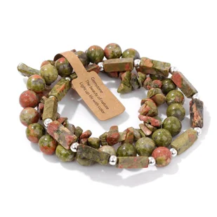 Zestaw 3 x Bransoletka Męska 5-8 mm Kamień Naturalny Unakit Unakite Jasper - Bransolety męskie - miniaturka - grafika 1