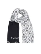 Apaszki i szaliki damskie - Calvin Klein Szal Monogram K60K612979 Czarny - miniaturka - grafika 1